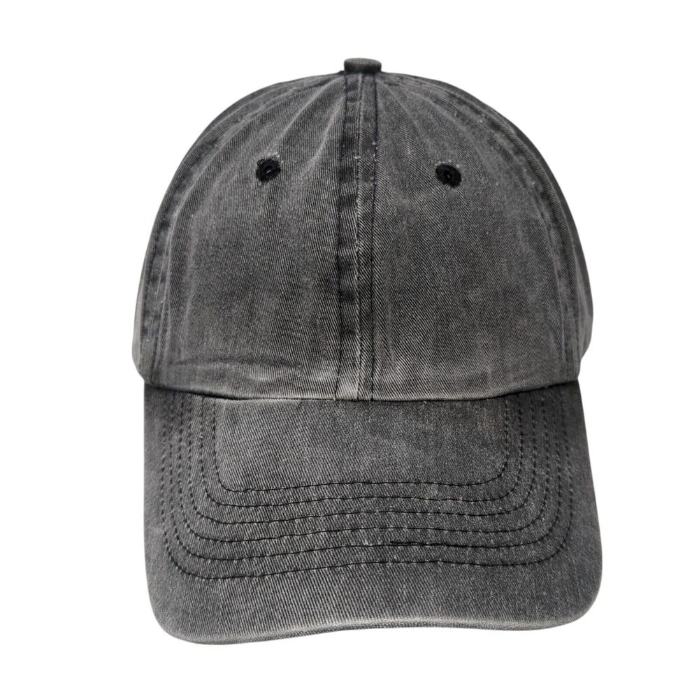 KNG Slideback Hat Gray One Size Adjustable Vented Holes 6 Panel Blank Cotton